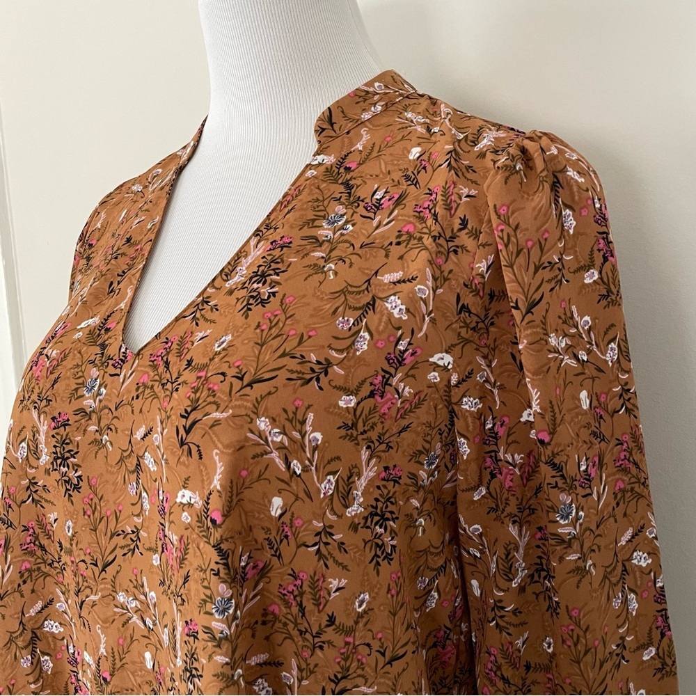 Melloday Floral Boho Brown Women's Short Dress Size Medium - Picture 5 of 15
